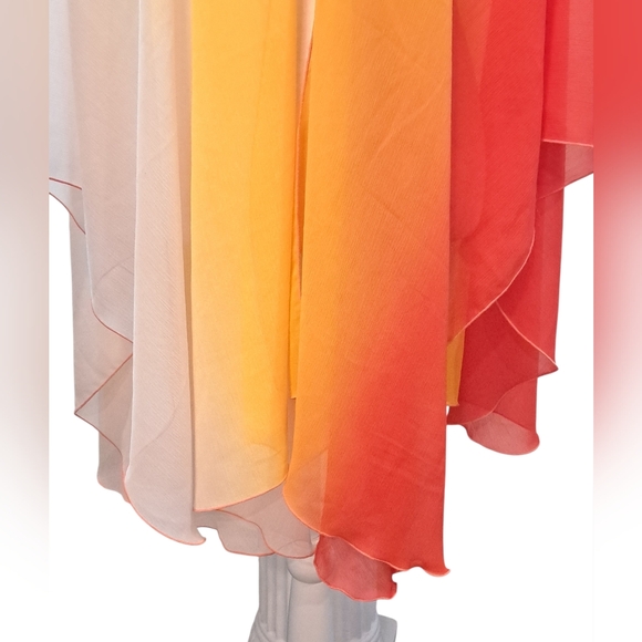 Chico's Sunset Ombre Swim Cover-Up Kimono in Yellow & Orange - Picture 7 of 8